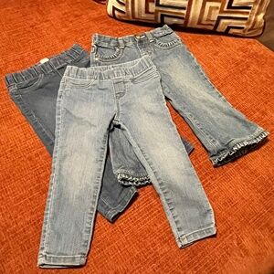 Toddler Girls’ Bundle of 3 Jeans and Legging Pants Sz-24M/2T